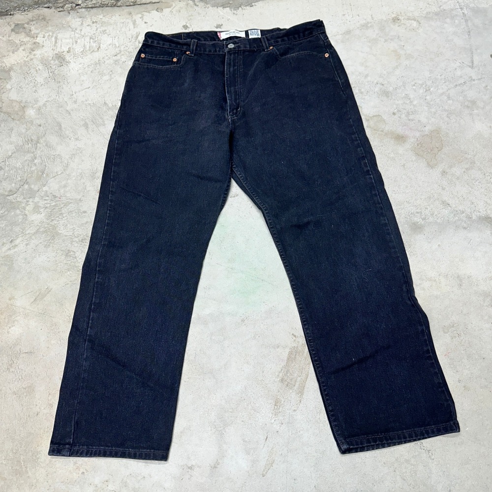 Levi's 505 Regular Fit Jeans Mens W40 L30 Black Denim‎ Pants